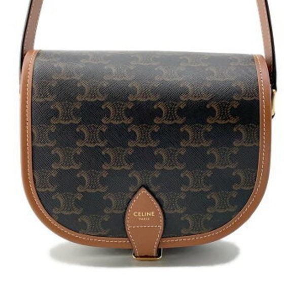 Celine Folco Triomphe Leather Shoulder Bag - Picture 1 of 8